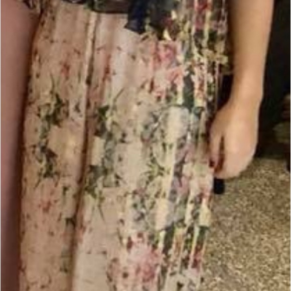 Anthropologie Floral Jumpsuit - Pink And Green
